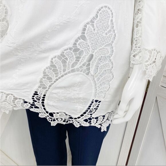 Rue21 Crochet Lace Insets Off The Shoulder Tunic Top White Small - Picture 8 of 12